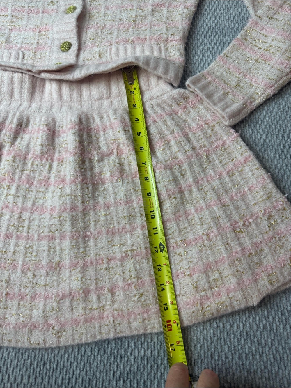 Moon River Tweed Sweater Skirt Set Pink Sz M - Picture 6 of 9
